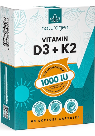 Naturagen Vitamin D3 + K2 1000 IU 60 Kapsül