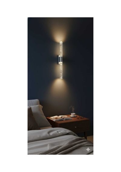 Bubblelight Large 51 Cm Modern Tasarım Led Aplik - Duvar Lambası - Gümüş - Elektrikli - Günışığı Platin Gümüş Elektrikli