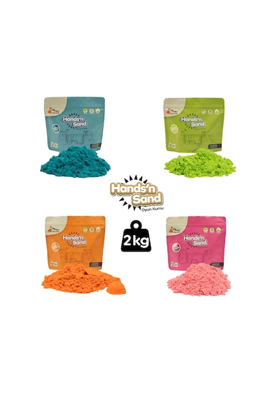 Playever Hands'n Sand Doğal Kinetik Kum 2kg - 4 Renk Çok  Renkli
