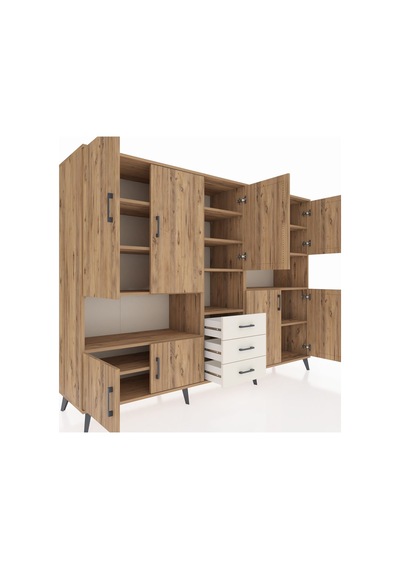 Hyperion Dolap 13 Raflı 3 Çekmeceli 9 Kapaklı 220x44x163 Çam-çam/ Çam-çam/aytaşı Hyperion Dolap 13 Raflı 3 Çekmeceli 9 Kapaklı 220x44x163 Çam-çam/ Çam-çam/aytaşı