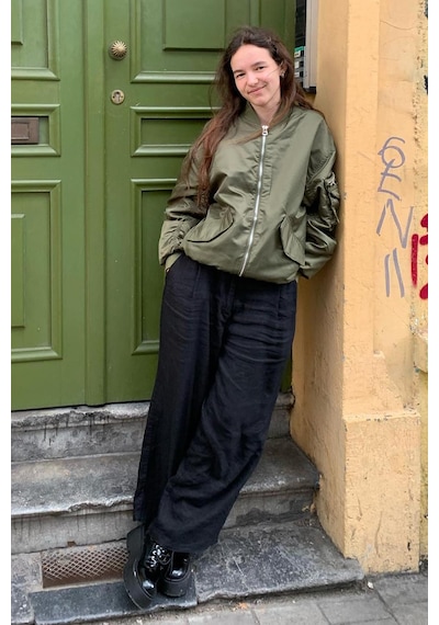 Madmext Siyah Beli Büzgülü Wide Leg Kumaş Pantolon Mg1950-siyah Siyah