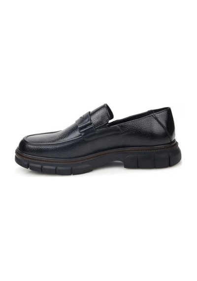 Pisagor Ps-3107 Erkek Hakiki Deri Loafer Ayakkabı Siyah