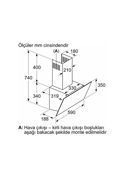 Bosch DWK63PJ60T Serie 2 60 CM Duvar Tipi Davlumbaz