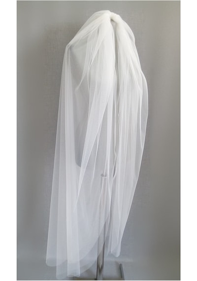 Suzanna Moda Beyaz Kenarı Düz Taraklı 1mt 50cm Boy Hayal Tül Çift Kat Gelin Duvağı