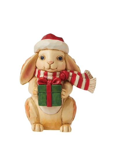 Enesco Jim Shore Heartwood Creek Noel Tavşanı Minyatür Heykelcik, 9,5 Cm, Çok Renkli