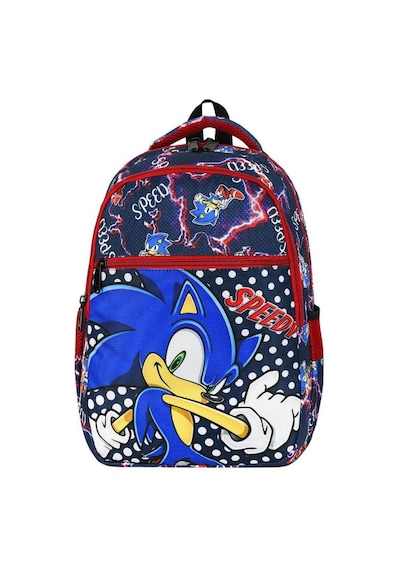 İlkokul Çantası Sonic 2'li Set 40 30 Cm Beslenme Çantası Ortopedik Sırt Çantası Erkek Çocuk Lacivert