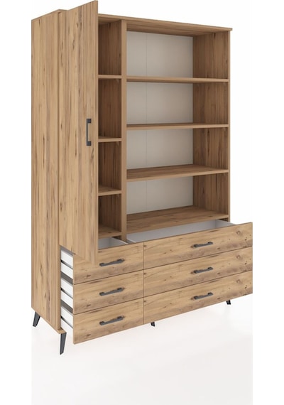 Hyperion Dolap 8 Raflı 6 Çekmeceli Tek Kapaklı 132x44x195 Çam-çam/çam Atlas Çam/atlas Çam Hyperion Dolap 8 Raflı 6 Çekmeceli Tek Kapaklı 132x44x195 Çam-çam/çam Atlas Çam/atlas Çam