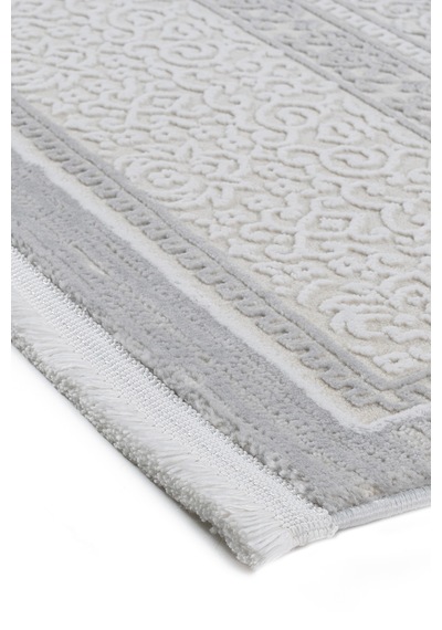 Badelya Home Krem Gri 7105 Modern Desen Doğal Taban Saçaklı Salon Koridor Mutfak Çocuk Oturma Odası Halı Yolluk 7105krem-gri