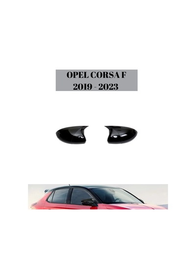 Opel Corsa F 2019 2020 2021 2022 2023 İle Uyumlu Araca Özel Yarasa Batman Piano Black Ayna Kapağı Takımı 2 Parça 1 Adet