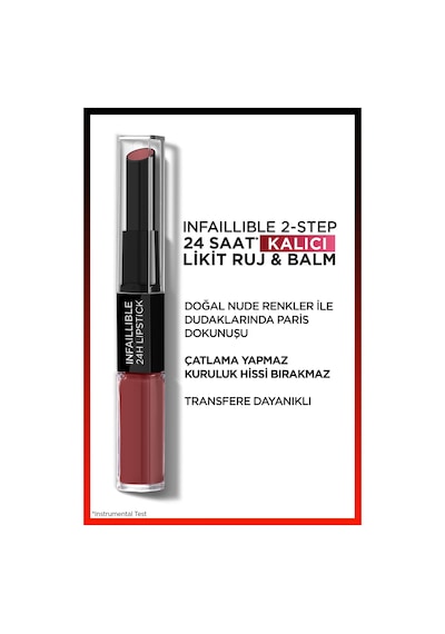 L'Oreal Paris Infaillible 2 Step 24 Saat Kalıcı Likit Ruj & Balm 801 Toujours Toffee