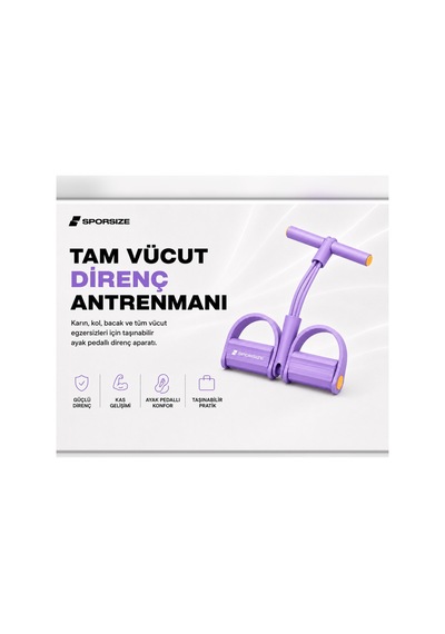 2 Tüplü Body Trimmer Direnç Lastikli Mekik Ve Ev Egzersiz Aleti - Kadınlar Ve Yeni Başlayanlar İçin Mor