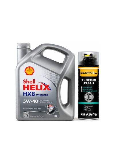 Shell Helix Hx8 Motor Yağı 5W-40 Motor Yağı 4 L + Lastik Tamir Kiti 400 ML