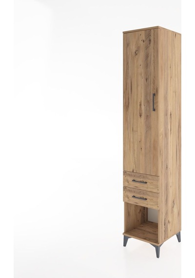 Hyperion Dolap 4 Raflı 2 Çekmeceli Tek Kapaklı 44x44x221 Çam-çam Atlas Çam