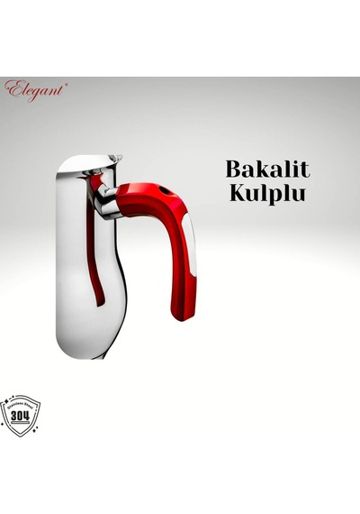 2 Lt. Çelik Sütlük Bakalit Kulp - Kırmızı Kırmızı