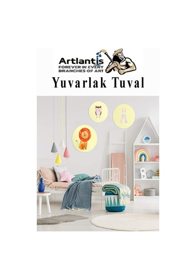 Yuvarlak Tuval 10x10 Cm 1 Adet Arkadan Zımbalı Astarlı Resim Tuvali Akrilik Boya Yağlı Boya Daire Tuval