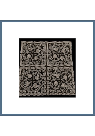 Buradabulabilirsin Fransız Dantel Tek Fiskos 100x100cm, Sehpa Örtüsü Fiskos Bbz Çok Renkli