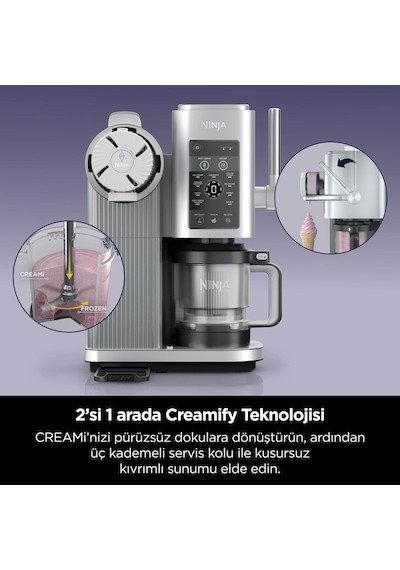 Ninja Swirl By Creami Soft Serve Dondurma Makinesi 13 Programlı Frozen Yoğurt Sorbe Milkshake Ev Tipi Soğuk Tatlı Cihazı 800 W Premium