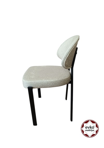 Evko Mobilya Damla Sandalye, Mutfak Salon Sandalyesi, 2 Adet Sandalye, Metal Sandalye, Yemek Sandalyesi, Otel Cafe Restoran Sandalyesi Krem