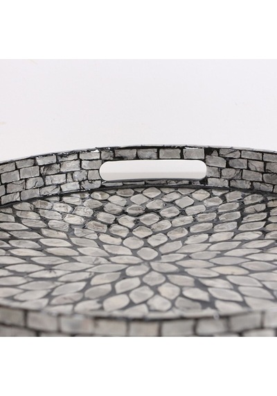Pure Sedef 40 X4,5cm. Black Sedefli Mozaik Tepsi Mix