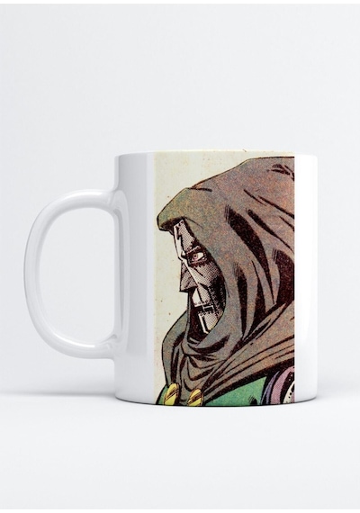 Doctor Doom Baskı Porselen Kupa Bardak Beyaz