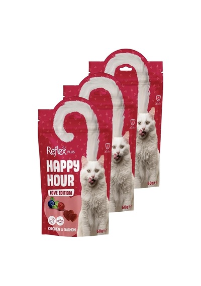 Tr Plus Happy Hour Love Edition Kedi Ödülü, Tavuk Ve Somon, 3 X 60g