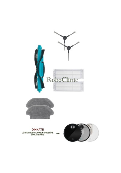 Xiaomi Mop Pro / Viomi Se-v2-v3-v2pro-v3pro Uyumlu Yedek Fırça,hepa Filtre,mop Set-7 Parça
