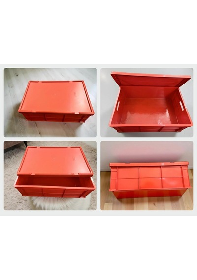 Kapaklı Plastik Kasa 600 400 200 Kırmızı
