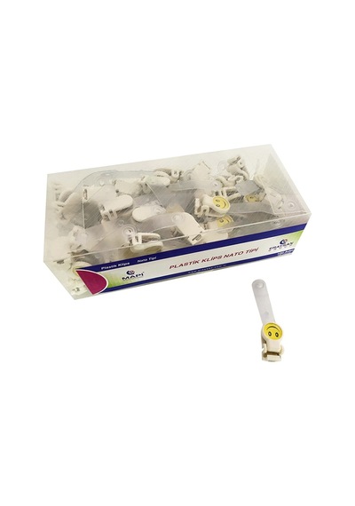 Mapi Plastik Klips Nato Tipi Promosyon Beyaz 100 Lü Paket