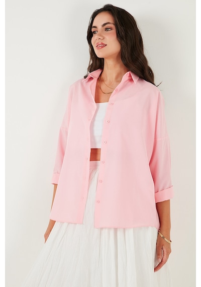 Lela Pamuk Karışımlı Regular Fit Bayan Gömlek 6772418 Şeker Pembe Lela Pamuk Karışımlı Regular Fit Bayan Gömlek 6772418 Şeker Pembe
