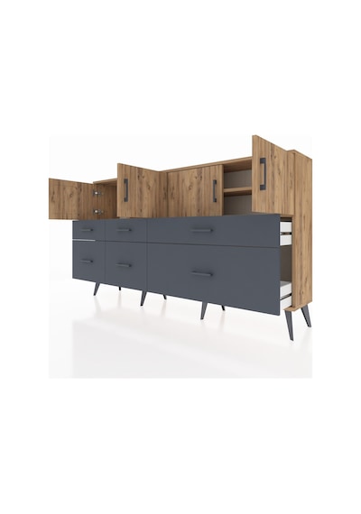 Arges Konsol 4 Raflı 6 Çekmeceli 4 Kapaklı 176x30x99 Çam-çam/antrasit Atlas Çam/antrasıt - Atlas Çam Arges Konsol 4 Raflı 6 Çekmeceli 4 Kapaklı 176x30x99 Çam-çam/antrasit Atlas Çam/antrasıt - Atlas Çam