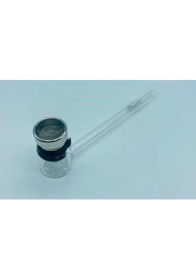Düz Cam&metal Pipo //12cm-pc45