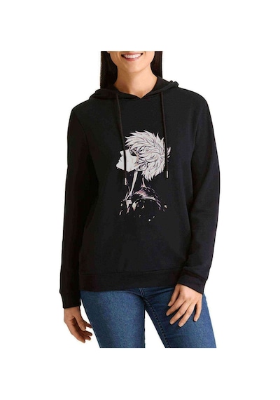 Anime One Punch Man Baskılı Siyah Kadın Kapşonlu Sweashirt (528775810)