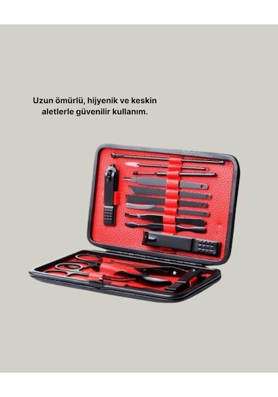 Şık Kutu Tasarımlı 17 Parça Manikür Pedikür Seti Dayanıklı Ve Hijyenik Mh-hs9832-0920