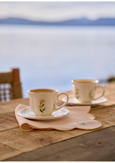 Bella Maison Daisy 2'li Çay Fincanı Seti Krem 200 Cc Krem