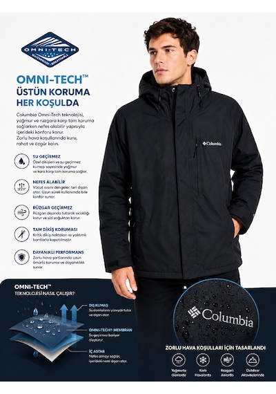 Columbia Nordic Point Fs Interchange Omni-heat 3 İn 1 Erkek Mont Xo9741-010 Siyah
