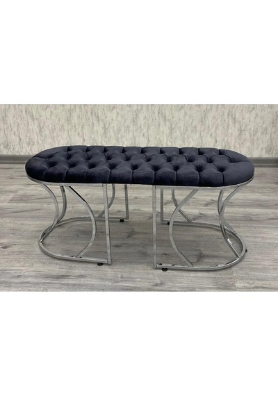Bench Puf Bank İkili Bench Gümüş