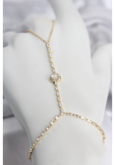 Gold Renk Pirinç Zirkon Taşlı Kalp Model Şahmeran - Lisinya Çok Renkli