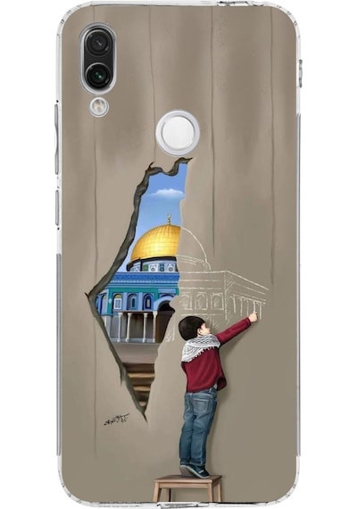 Redmi Note 7 Uyumlu Mescid-i Aksa Duvar Baskılı Silikon Kılıf Renkli