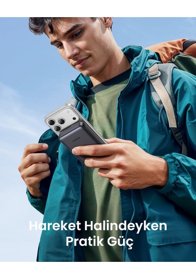 Ugreen Zapix 10.000mah 30w Magsafe Wireless Hızlı Şarj Powerbank, 30w Usb-c+15w Wireless Şarj, 45763 Gri