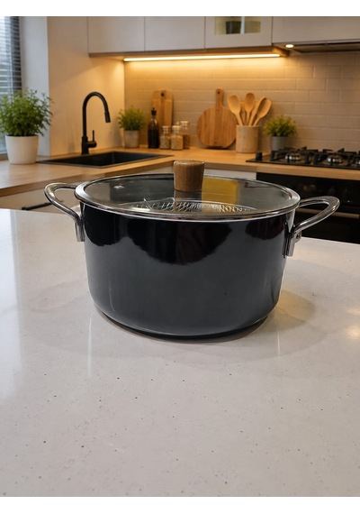 Elis Concept Emaye Kızartma / Yoğurt Tenceresi 22 Cm/3.6lt Siyah