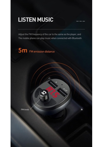 Mcdodo -6880 Fm Transmitter Çift Usb Bluetooth Araç Şarj Cihazı Sku: Smg8690010068941 5000 Mah