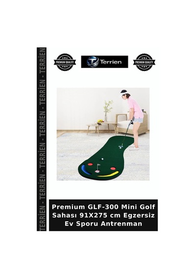 Premium Glf-300 Mini Golf Sahası 91x275 Cm Egzersiz Ev Sporu Antrenman Çok Renkli