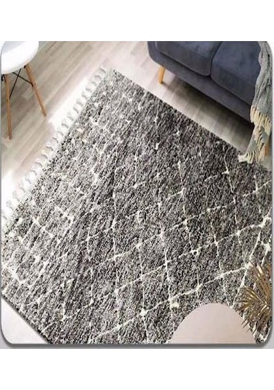 Bahariye Püsküllü Shaggy Halı 160x230 Cm Antrasit - Gri