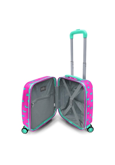 Coral High Kids Neon Pembe Su Yeşili Kalp Desenli Çocuk Valizi 16715