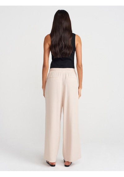 Dilvin 71623 Geniş Paça Pantolon-bej Bej