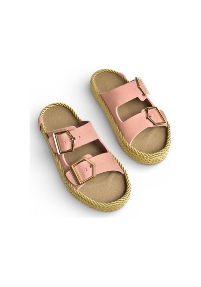 Fox Shoes U596030202 Pudra Süet Kadın Terlik Pudra