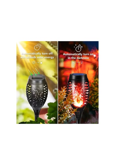12 Ledli Alevli Solar Bahçe Aydınlatma Bx40 Çok Renkli