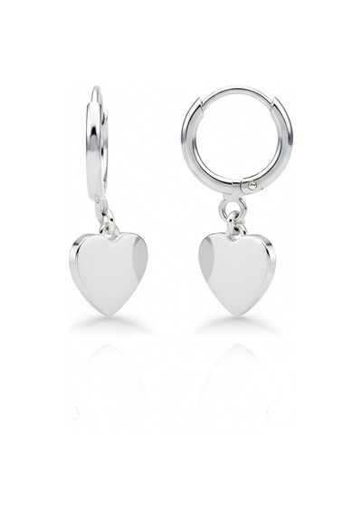 Kalp Gümüş Küpe - Gümüş Gümüş