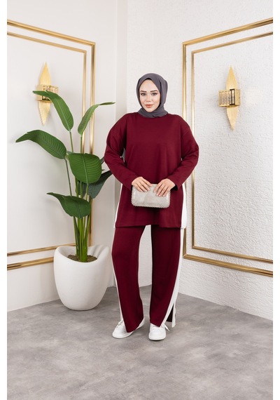 Hira Life Fashion Kadın Efsa Bordo Bisiklet Yaka Yanı Şeritli Ve Pantolon Cepli Alt-üst İkili Takım Bordo Bordo Hira Life Fashion Kadın Efsa Bordo Bisiklet Yaka Yanı Şeritli Ve Pantolon Cepli Alt-üst İkili Takım Bordo Bordo