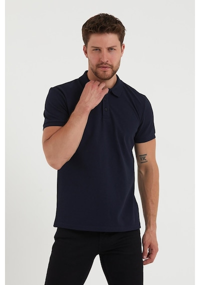 Erkek Regular Fit Polo Yaka 5li T-shirt Siyah